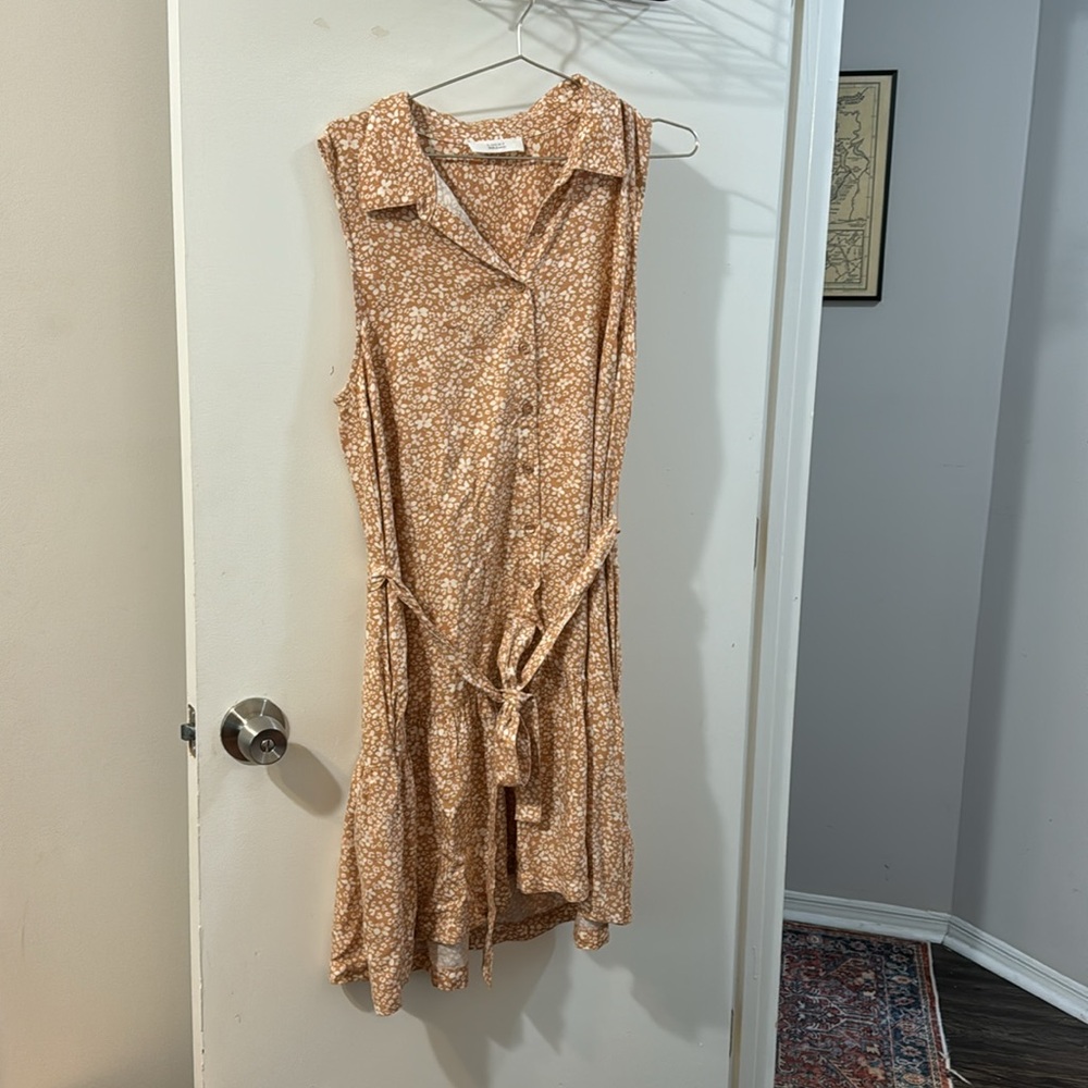 Lucky Brand Peach Button Down Mini Dress